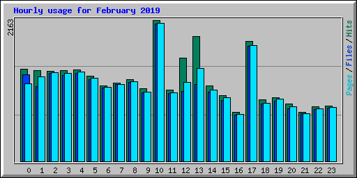 Hourly usage for February 2019