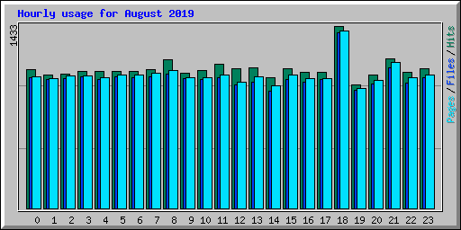 Hourly usage for August 2019